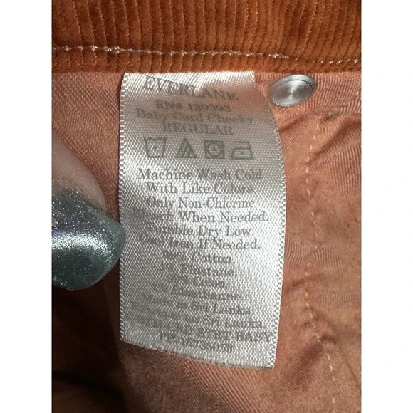 Everlane Baby Cord Cheeky Pants Regular Rust Straight Leg Corduroy Sz 33 Jeans - Picture 5 of 6
